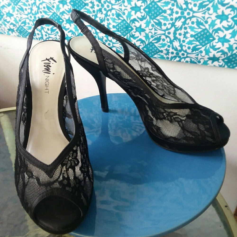 Black Lace Heels